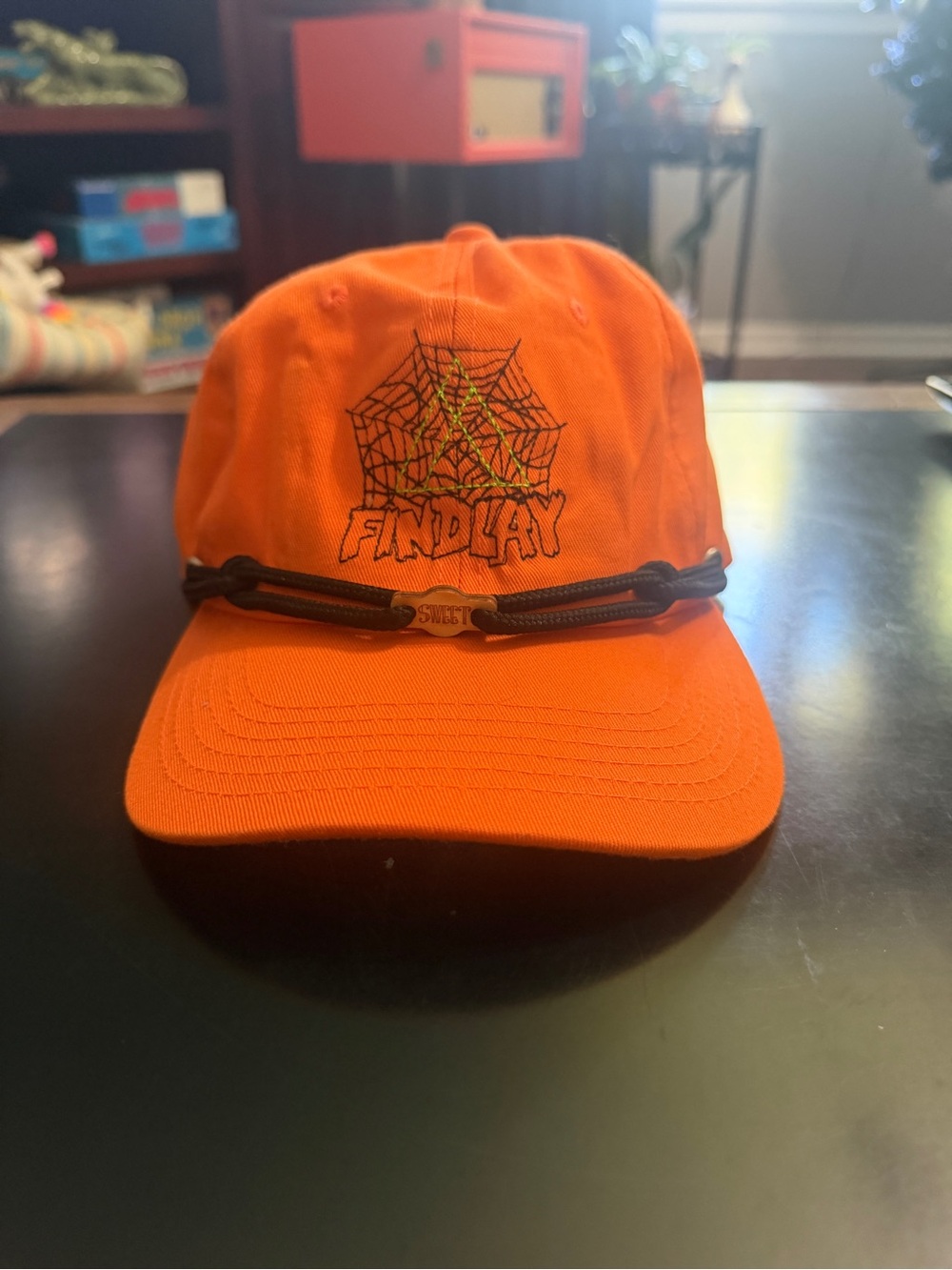Findlay Hats Limited Edition Spiderweb Halloween Rope Hat Sweet Orange Black
